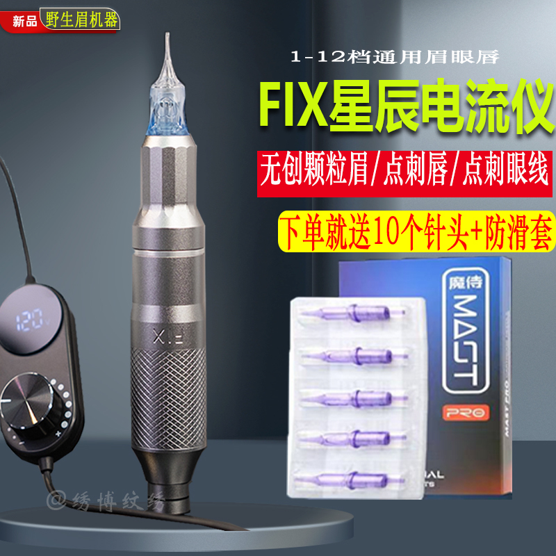 Fix Star Current Meter Semi-Permanent Tattoo Machine for Eyebrow and Lip Tattooing, European Lip and Eyeliner All-In-One Machine Tattoo Equipment