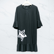 West Lake Pavilion (YA) Autumn maternity dress big size 94 cotton printing fishtail skirt dress YY051 Rong