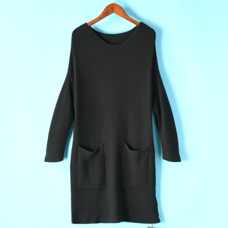 Ma SD 2018 mùa đông sản phẩm mới áo len cashmere sọc rộng dệt kim ấm áp 330 đầm yếm
