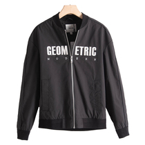 Mens West Lake Pavilion Old (Sen) spring dress ribbed stitching embroidery letter stand collar jacket SM312