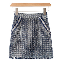 West Lake Loft Old (Meadow) Spring Dress Lady Van Grid High Waist A Glyph Short Dress WD1149 Cut Mark