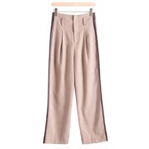 West Lake Pavilion (S) high-end spring clothing British style high waist loose straight tube Plaid slim trousers S099 cut mark