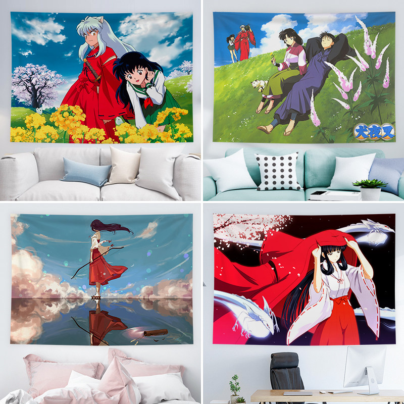 Background cloth hanging cloth Japanese style Miyazaki Cartoon Dog Night Fork room Dormitory Bedroom Live Decoration Tapestry Tapestry Wall Cloth