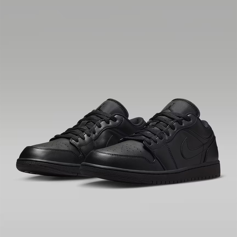 Nike Air Jordan 1 Low Aj1 Pure Black Black Warrior Low-Top Casual Sneakers 553558-093