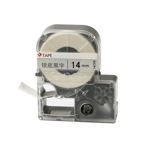 Wei code silver background black word ribbon GT100 GT600 GT1000 label machine original ribbon 6mm 10mm 12mm 14mm communication cable label tape fixed