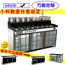 Hot Pot Commercial Triple Door Matching Dining Bowl Cabinet Self small material table Sterilization Cabinet Marble Countertop spicy and hot seasoning table