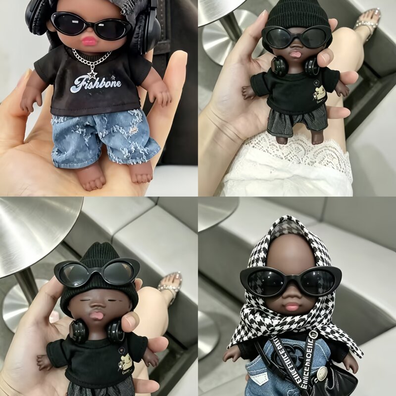 Trendy Stress-Relief Natasha Doll, Little Black Doll Clothes, Ugly-Cute Toy, Doll Clothes, American Cool Style Trendy Stress-Relief Natasha Doll, Little Black Doll Clothes, Ugly-Cute Toy, Doll Clothes, American Cool Style