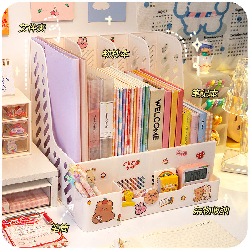 ins wind children's desk book stand office desktop release book containing box separating book blocking creative diy bookshelf sub