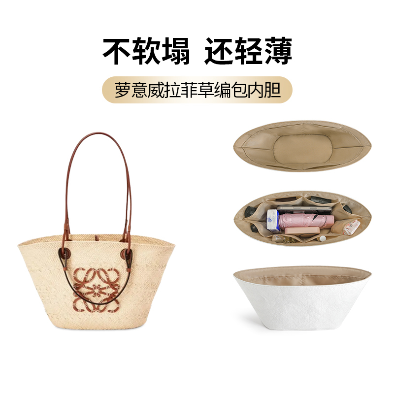 Suitable for Loewe Inner Bag, Summer Limited Edition Straw Woven Bag, Lightweight Waterproof Dupont Paper Bag Support