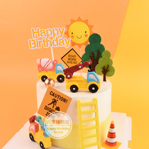 Baking Cake Decoration Swing Piece Digging Machine Construction Crane Tower Hanging Birthday Dress Card Engineering Car Boy Dessert Table