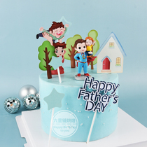 Baking Cake Decoration Superhuman Papa Mom Birthday Dress For Father-Fathers Festival Party Dessert Dress card
