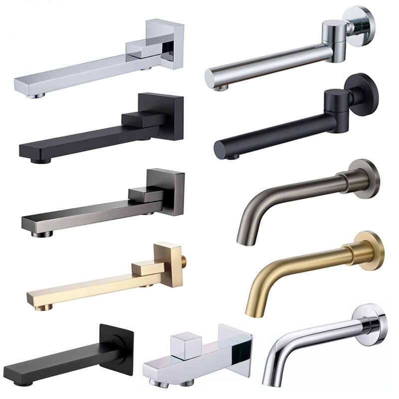 Brushed Gold 360-Degree Foldable and Rotatable Embedded Concealed Wall-Mounted Shower Head Spout Accessories
