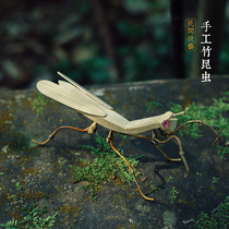 Student educational animal insect toy bamboo carving home accessories creative small ornaments desktop decoration specialty handicraft