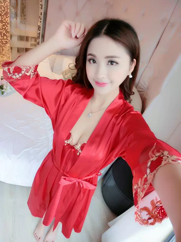 Mùa xuân và mùa thu dài tay áo ngủ lụa nữ áo ngủ đẹp giá rẻ