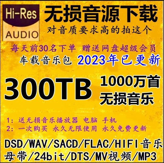 DSD lossless audio source HIFI music package wav/flac/dts/5.1 channel car mv video mp3 download