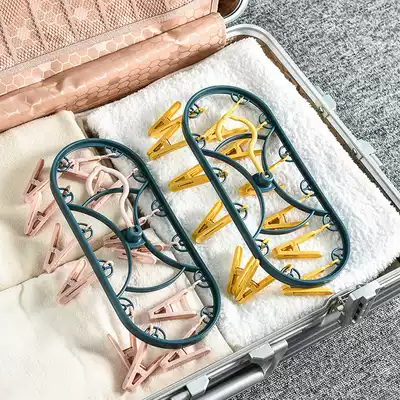 Multi-clip hanger windproof clip household balcony socks panties student dormitory multifunctional shelf drying clip