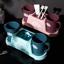 Couples toothbrush shelve Double-style wash suit Home toilet table Mouthwash Cup Toothbrush Holder tooth holder
