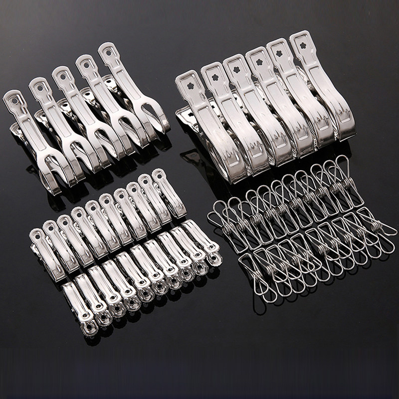Stainless steel windproof clip clotheshorse clotheshorse quilts large cotton quilts Dried Fixed Clip Sunburn Clothes Clips Multifunction Metal Clips