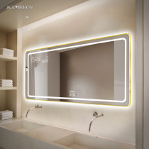 Toilet mirror light luxury smart bathroom mirror with lamp hanging wall sink multifunctional frame Super White Mirror customization