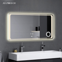 Smart toilet light mirror toilet wash table rectangular wall mounted luminous mirror led bathroom defogging mirror