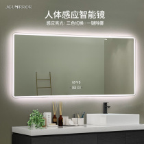 Smart bathroom mirror touch screen toilet wall washroom vanity mirror wall mount mirror with light customization