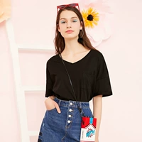 Vero Moda Хлопковая футболка, V-образный вырез, свободный крой