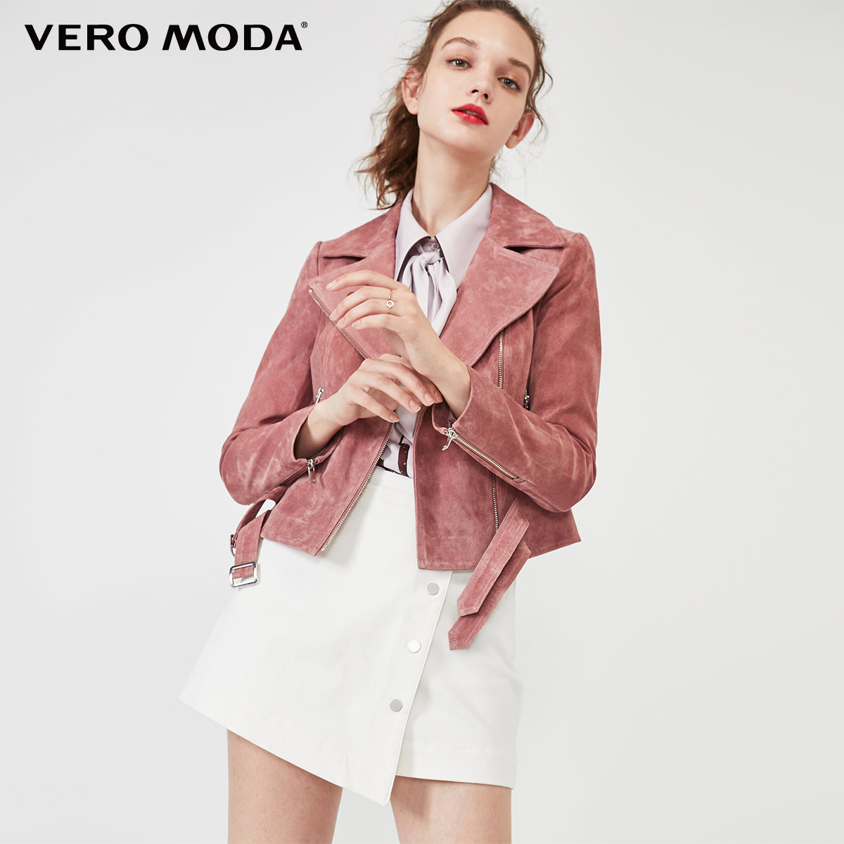 Vero Moda gió đẹp trai chống nhung da lợn da ngắn váy cô gái) 319310516