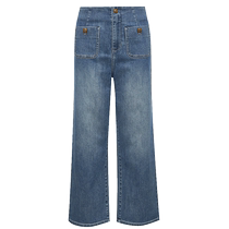 Vero Moda Jeans 2024 Spring Summer New Casual Comfort High Waist Loose 7 Pants Woman Retro 100 lap