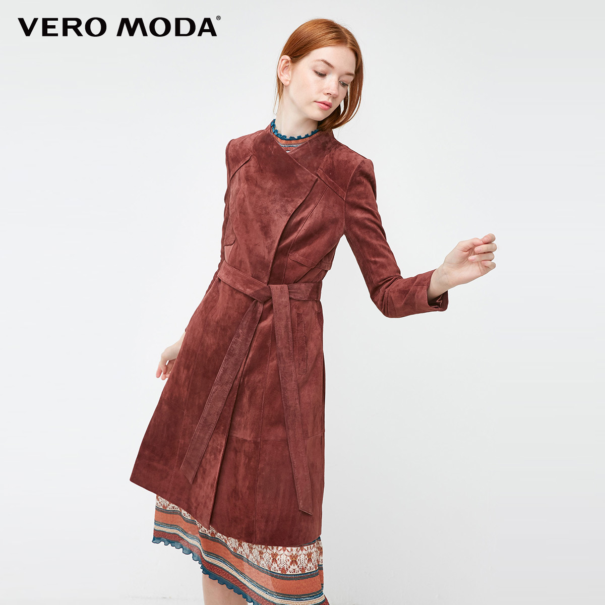 Vero Moda dây đeo cỡ da lộn da dài vừa da cô gái) 319310515