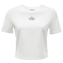 (Shoulder T) Vero Moda T-shirt 2024 Spring and Summer New Solid Color Round Neck Short Sleeve Short Solid Color Black and White