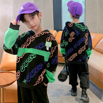 Boys sweatshirt autumn clothing 2022 new fashion foreign air CUHK Childrens fried street The undershirt boy handsome blouses