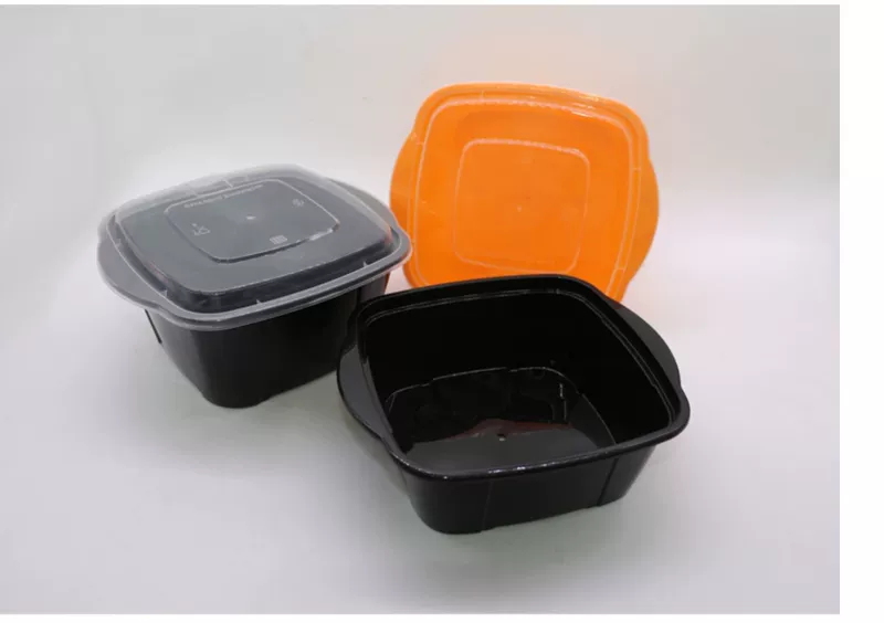 Bảy màu Rubiks Cube Hộp ăn trưa dùng một lần Hình chữ nhật Hộp nhựa Takeaway Hộp cơm trưa Hộp thức ăn nhanh Bento đen Hộp thức ăn nhanh - Hộp cơm điện sưởi ấm