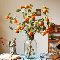 Good luck fake oranges Simulation oranges High-quality living room fruit tree branches with leaves flower arrangement decoration Home decorations
