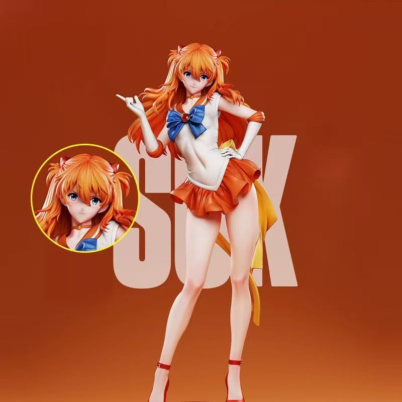 Asuka Figure Anime Sailor Moon Collaboration Trendy Toy Model Gk Figure Desktop Ornament