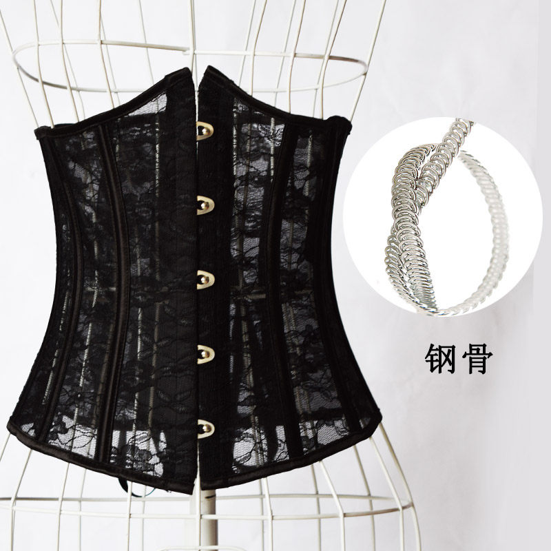 Palace Breathable Waist Seal Full Steel Skeletal Lace Girds Cashew Cashew Corset Corset Summer Thin Postpartum