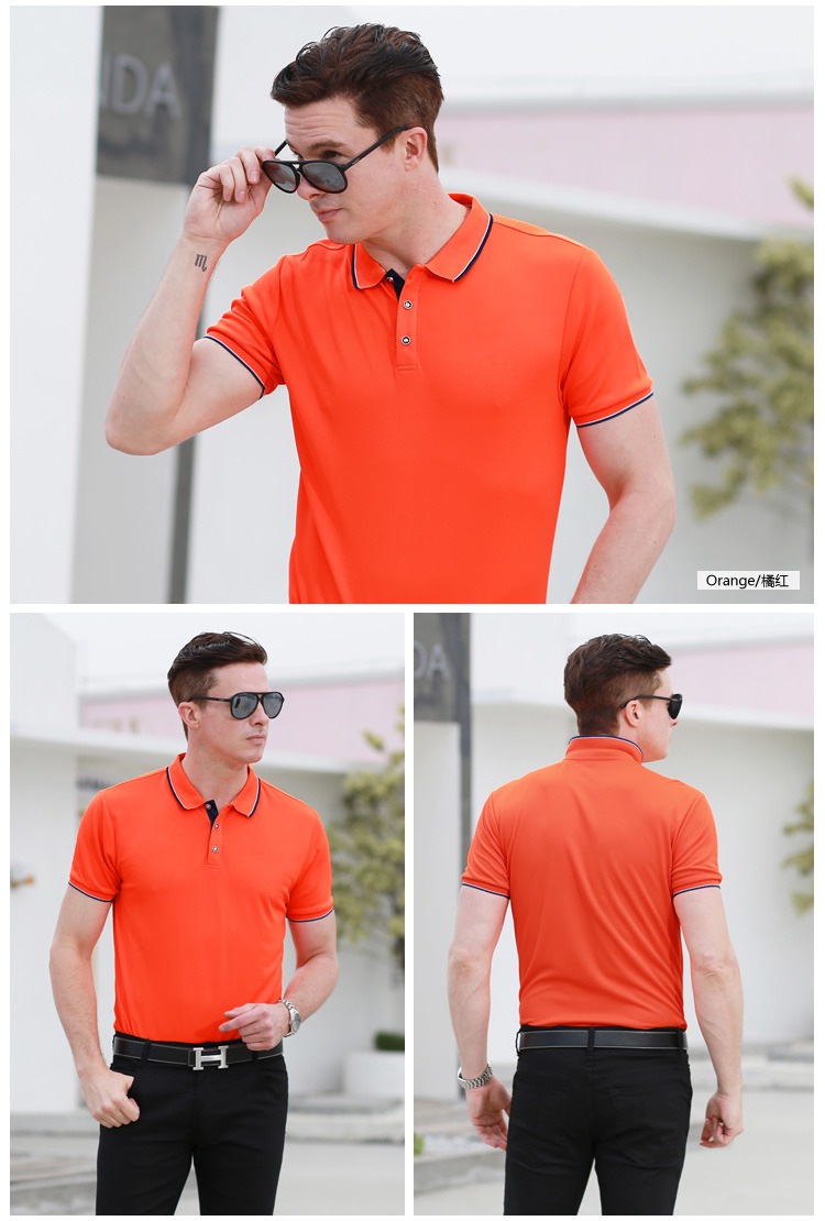 Nhanh khô độ ẩm thấm hút áo thun thể thao Lapel ngắn tay mỏng phần POLO áo quảng cáo in áo polo áo nam