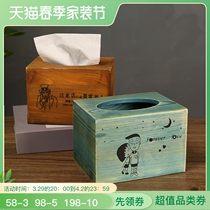 High-end solid wood on-board paper towel box Living room Home Cramps Paper Towels Paper Containing Box Hotel Commercial Customised Logo