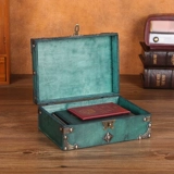 Ретро деревянная антикварная коллекционная шкатулка для сокровищ, бытовой ящик для хранения писем и документов с замком, настольный ящик для хранения паролей