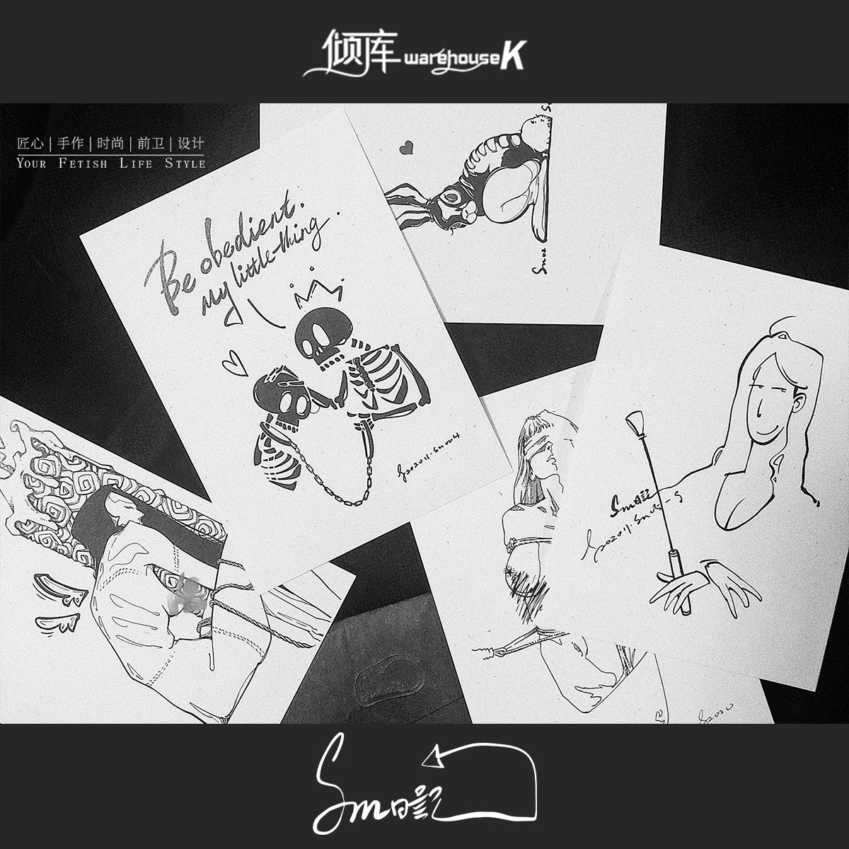 (WK dump library) limited edition original illustration small card sm diary postcard