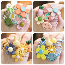 Summer new childrens leather band hair accessories Girls cute cartoon does not hurt hair tie hair ring baby simple small head rope