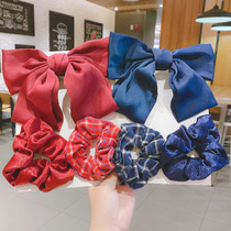 South Korea Net red bow hairclip headwear Lady Yu Shuxin with large intestine Hairband simple hair knot spring clip