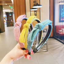 Childrens autumn and winter wool bow hair hoop headgear girls dont hurt hair non-slip headband Princess cute hairpin