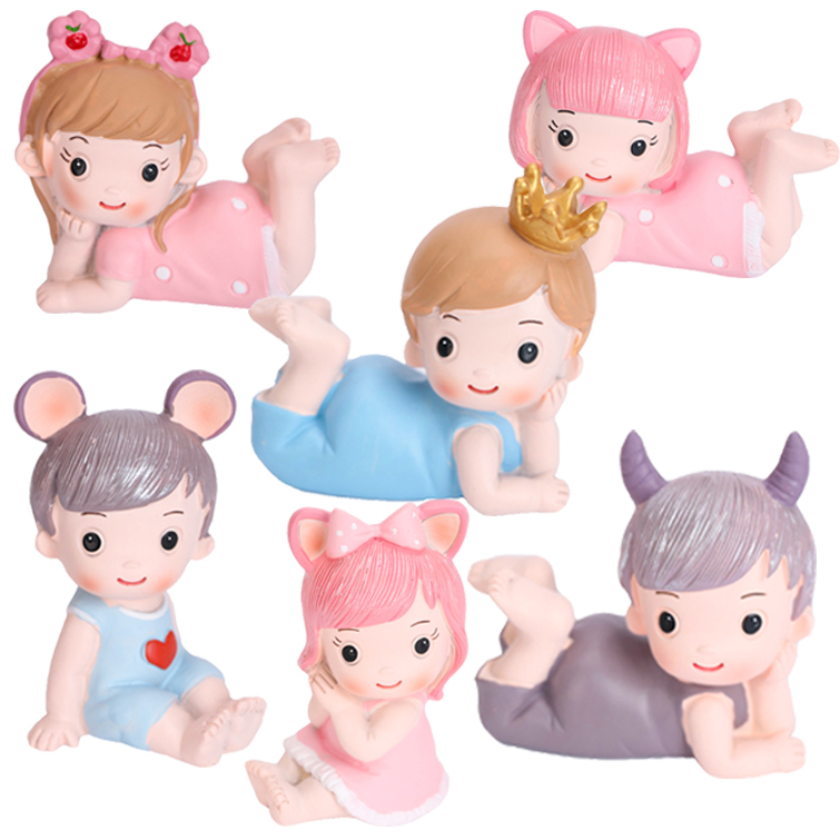 Cake decoration angel baby Allen pink Philharmonic Mouse baby scene dessert table birthday cake flag insertion card