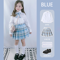 Girls pleated skirt autumn skirt genuine children Girl plaid skirt middle child 10 years old 12JK uniform