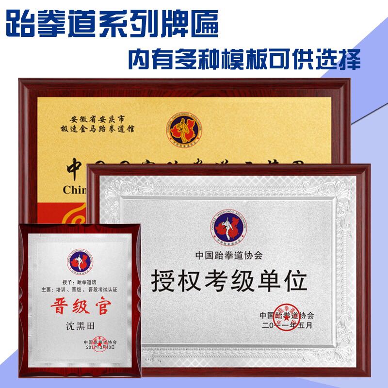 China Taekwondo authorized Examination Unit promotion official rank medal coach certificate Hall Association brand