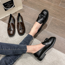 Day Ensemble Jk Single Shoes Woman Retro Small Leather Shoes Inlen Black Lefu Shoes Thick Bottom Working Shoes Big Code Women Shoes 41 1 43