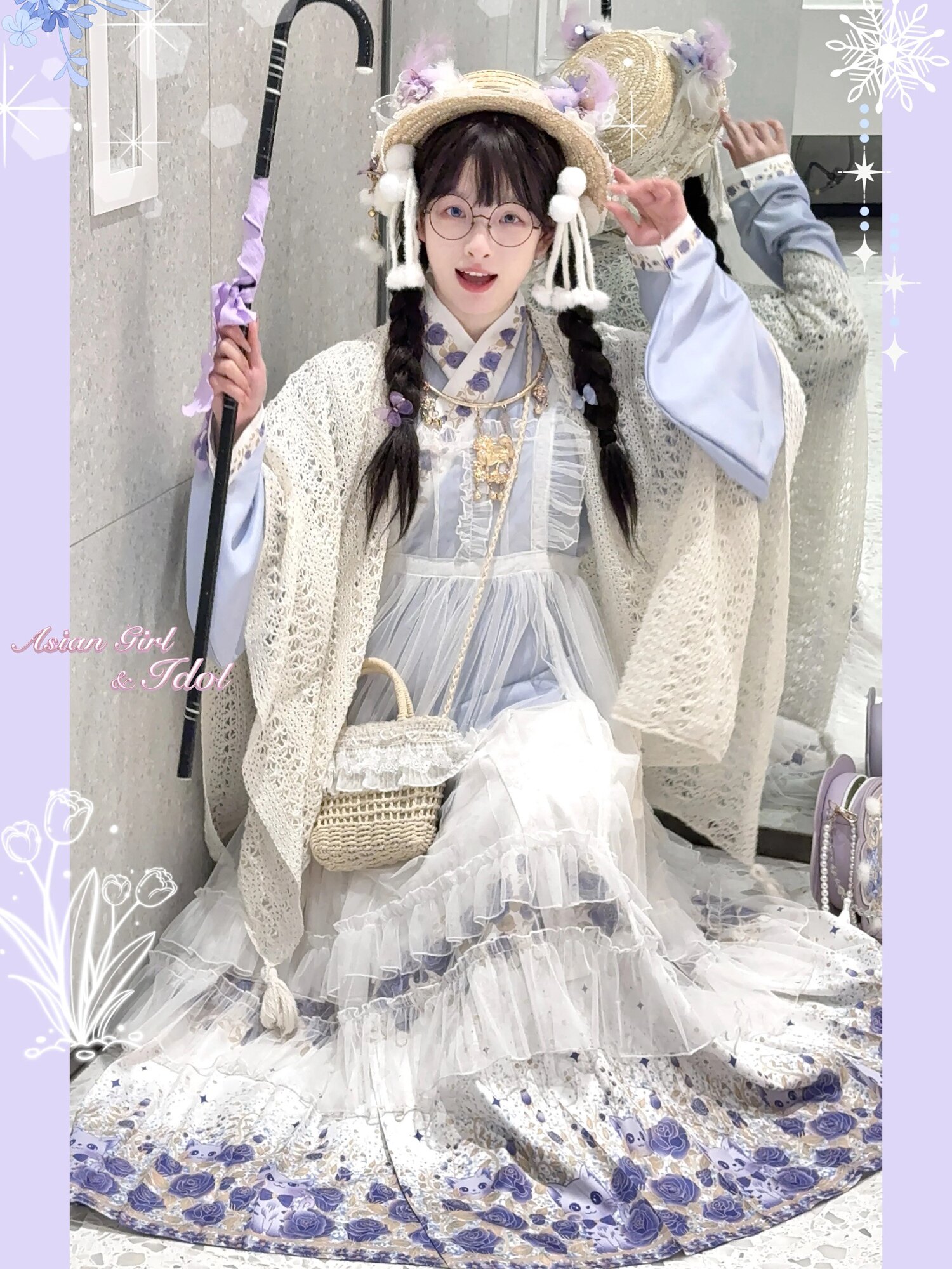 Китайцы одежда наборы 大码汉服女胖mm汉洋折衷水墨江山明制琵琶袖日常洛丽塔春秋套装
