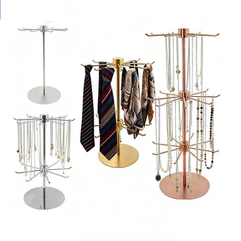 Modern Minimalist Stainless Steel Scarf Rack Jewelry Earring Storage Desktop Rotating Sock Display Display Stand Modern Minimalist Stainless Steel Scarf Rack Jewelry Earring Storage Desktop Rotating Sock Display Display Stand