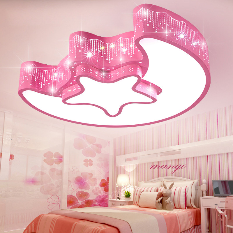 Warm study children's room lamp ceiling lamp boy creative princess led bedroom lamp creative star moon