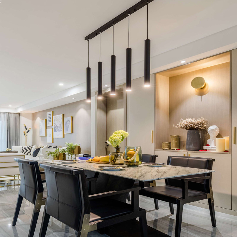 Simple front desk chandelier dining room lamps white black round luxury cylinder bar coffee lamps single head creative custom